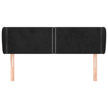 Testiera ad Orecchio Nera 147x23x78/88 cm in Velluto - homemem39