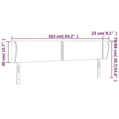 Testiera ad Orecchio Blu Scuro 163x23x78/88 cm in Velluto