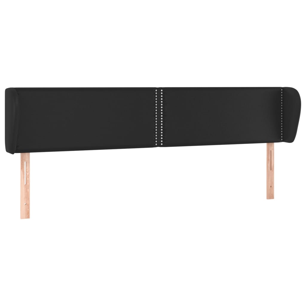 Testiera ad Orecchio Nera 203x23x78/88 cm in Similpelle | homemem39