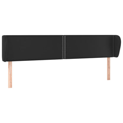 Testiera ad Orecchio Nera 203x23x78/88 cm in Similpelle | homemem39