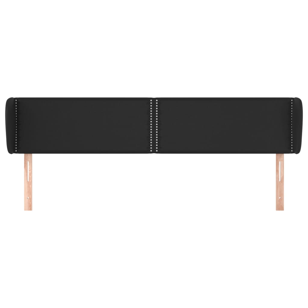 Testiera ad Orecchio Nera 203x23x78/88 cm in Similpelle | homemem39