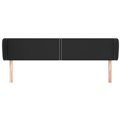 Testiera ad Orecchio Nera 203x23x78/88 cm in Similpelle | homemem39