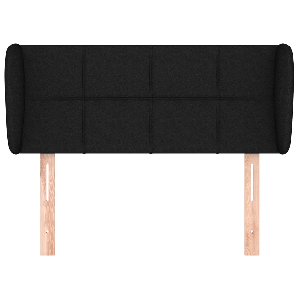 Testiera ad Orecchio Nera 83 x 23 x 78/88 cm in Tessuto - homemem39