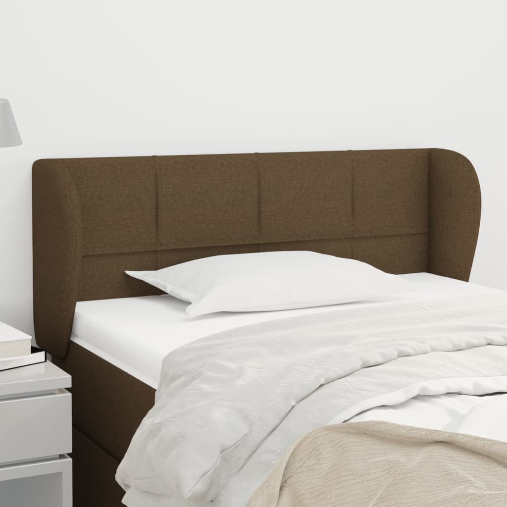 Testiera ad Orecchio Marrone Scuro 93x23x78/88 cm in Tessuto | homemem39