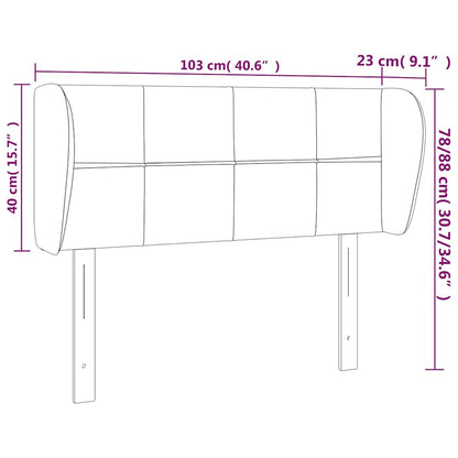 Testiera ad Orecchio Grigio Chiaro 103x23x78/88 cm in Tessuto | homemem39