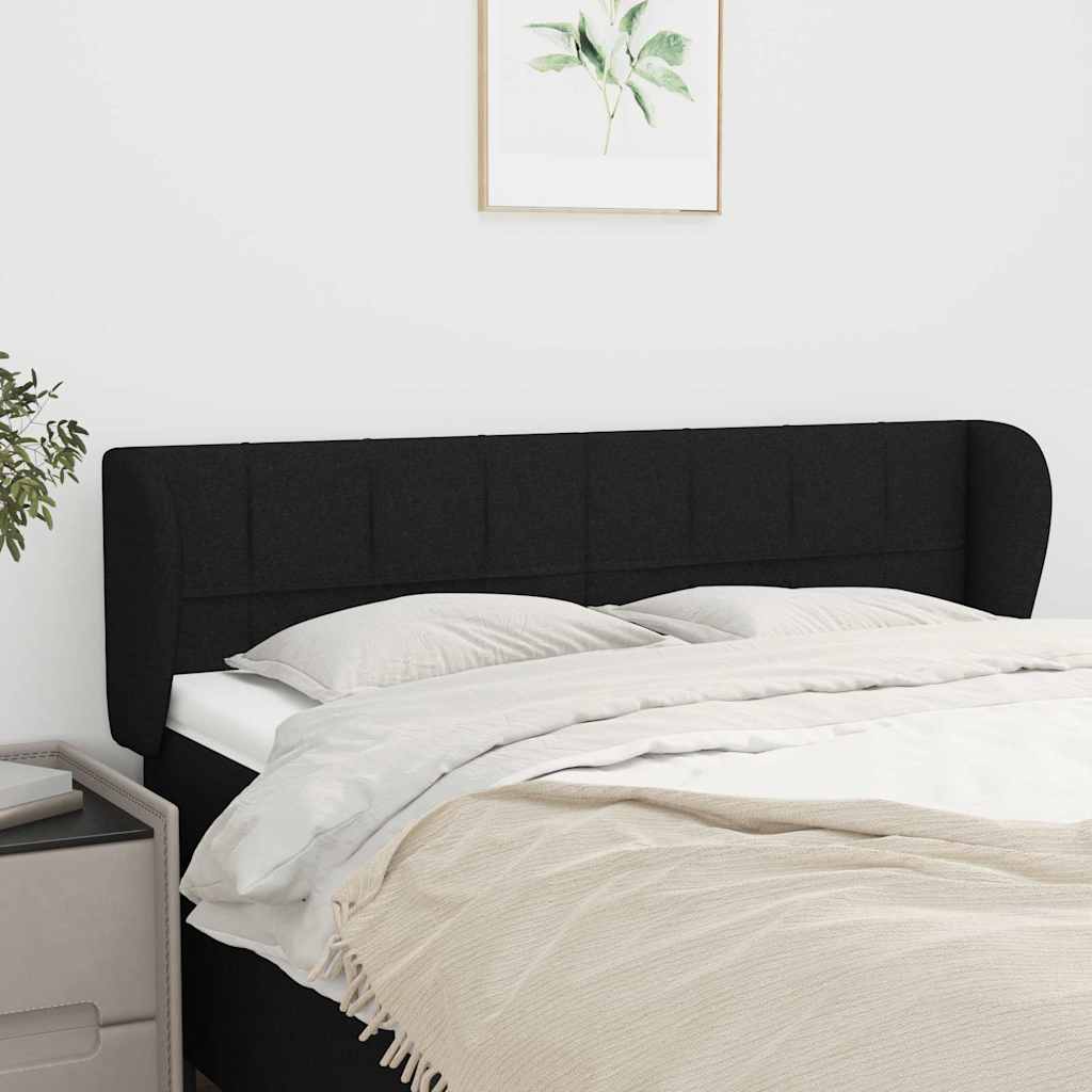 Testiera ad Orecchio Nera 147x23x78/88 cm in Tessuto | homemem39