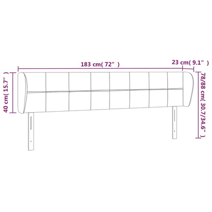 Testiera ad Orecchio Marrone Scuro 183x23x78/88 cm in Tessuto - homemem39