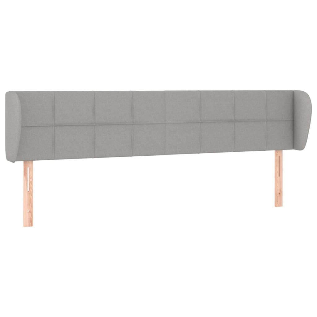 Testiera ad Orecchio Grigio Chiaro 203x23x78/88 cm in Tessuto | homemem39