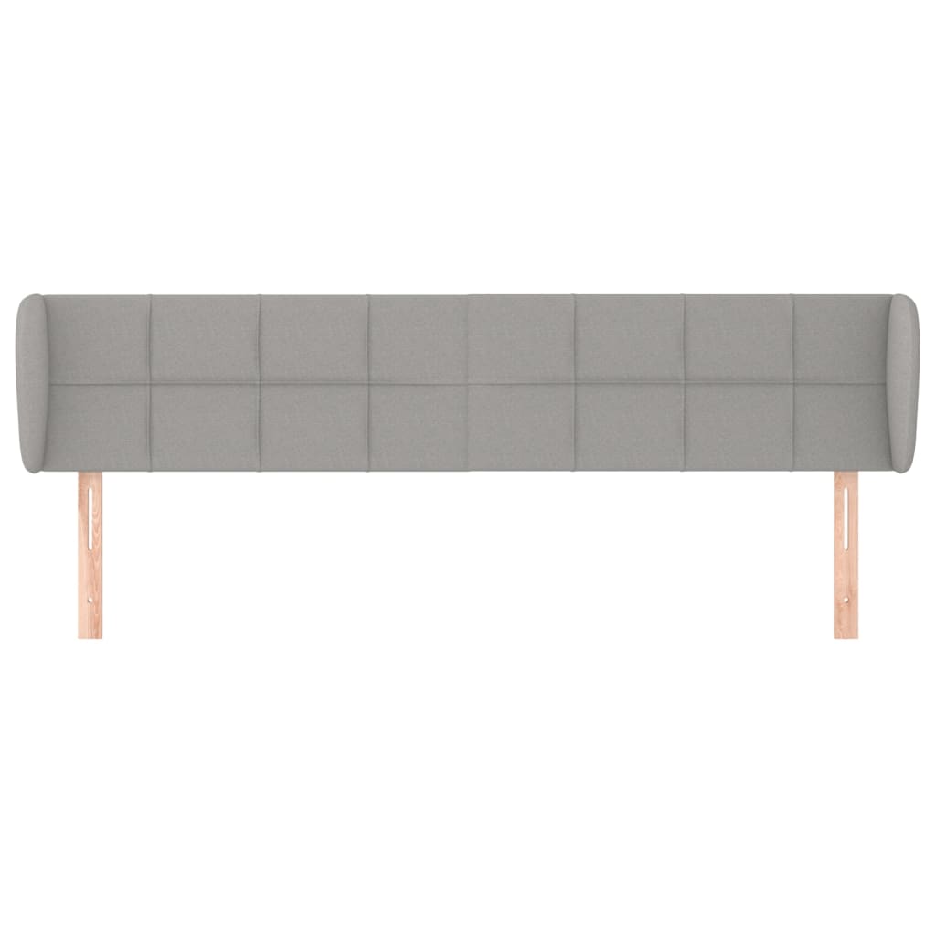 Testiera ad Orecchio Grigio Chiaro 203x23x78/88 cm in Tessuto | homemem39