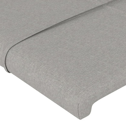 Testiera ad Orecchio Grigio Chiaro 203x23x78/88 cm in Tessuto | homemem39