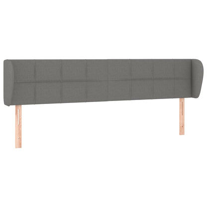 Testiera ad Orecchio Grigio Scuro 203x23x78/88 cm in Tessuto | homemem39