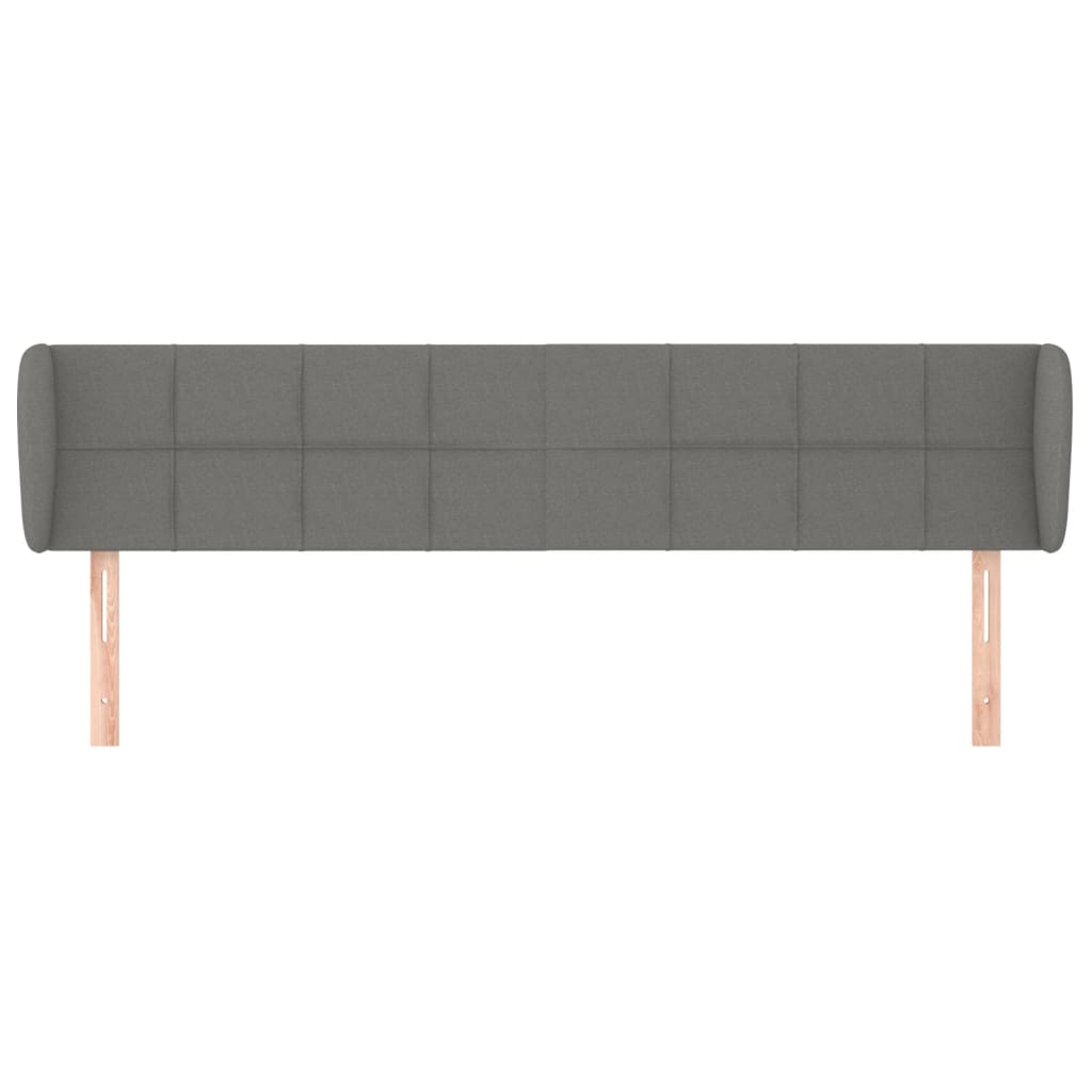 Testiera ad Orecchio Grigio Scuro 203x23x78/88 cm in Tessuto | homemem39