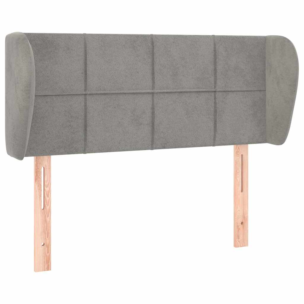 Testiera ad Orecchio Grigio Chiaro 93x23x78/88 cm in Velluto | homemem39