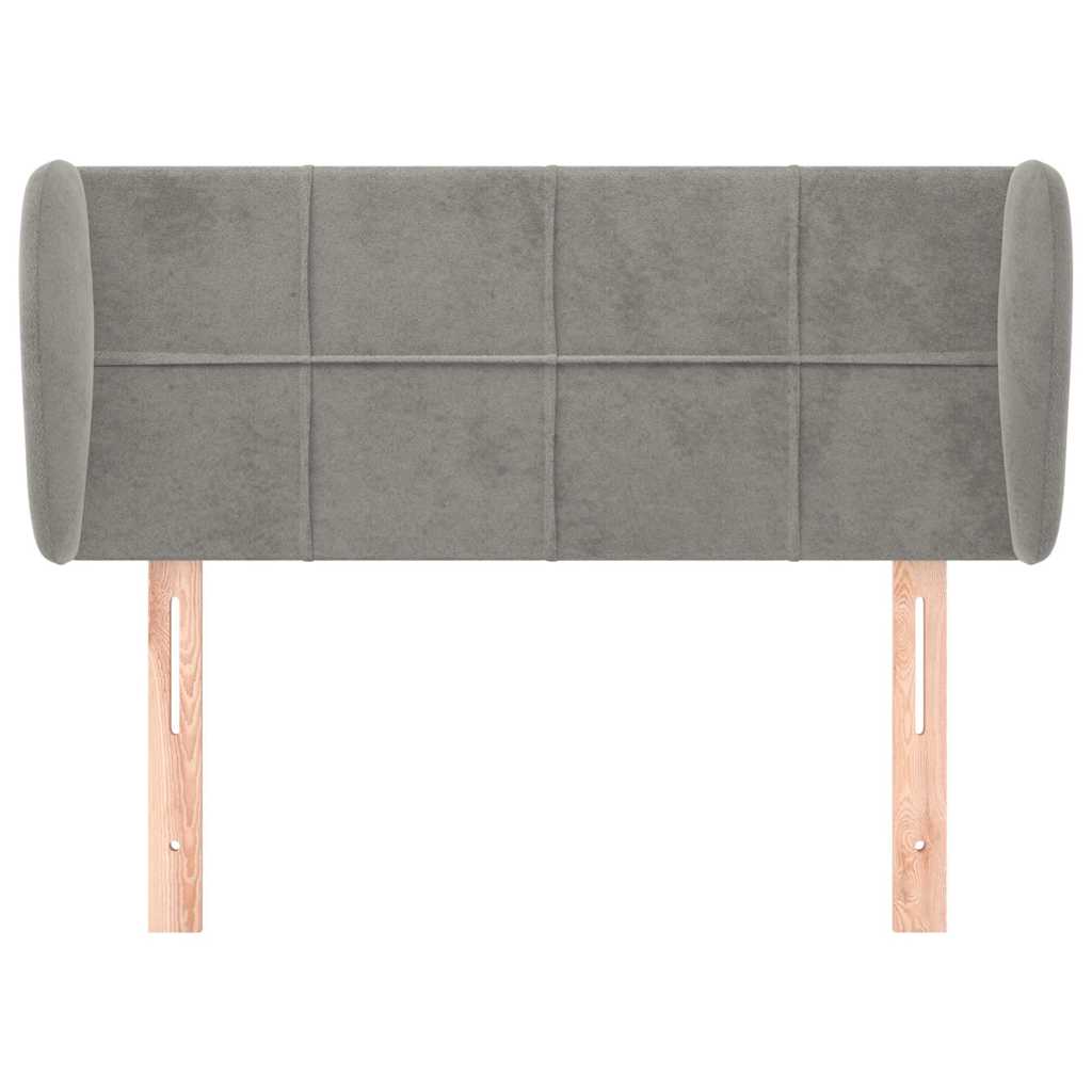 Testiera ad Orecchio Grigio Chiaro 93x23x78/88 cm in Velluto | homemem39