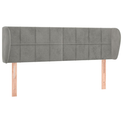 Testiera ad Orecchio Grigio Chiaro 147x23x78/88 cm in Velluto - homemem39