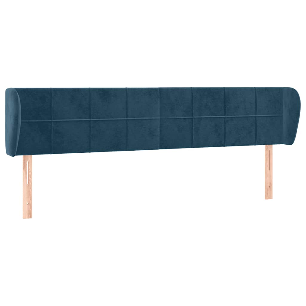 Testiera ad Orecchio Blu Scuro 163x23x78/88 cm in Velluto | homemem39