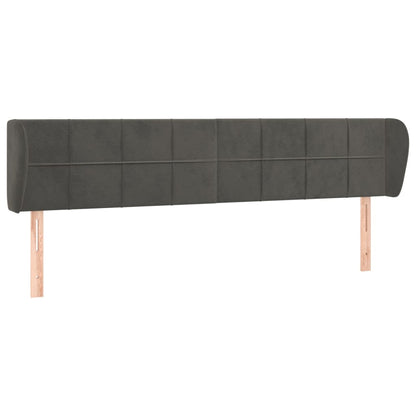 Testiera ad Orecchio Grigio Scuro 183x23x78/88 cm in Velluto | homemem39