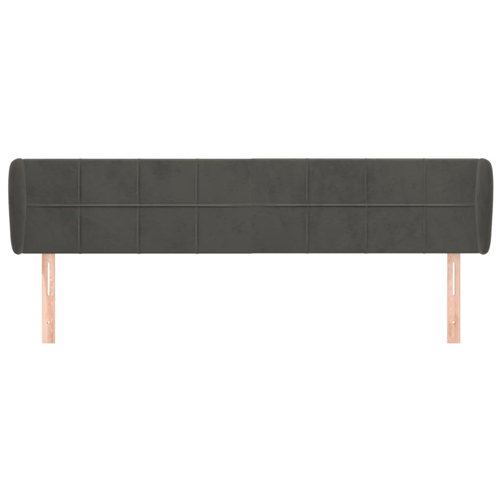 Testiera ad Orecchio Grigio Scuro 183x23x78/88 cm in Velluto | homemem39