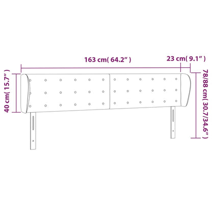 Testiera ad Orecchio Bianca 163x23x78/88cm in Similpelle | homemem39