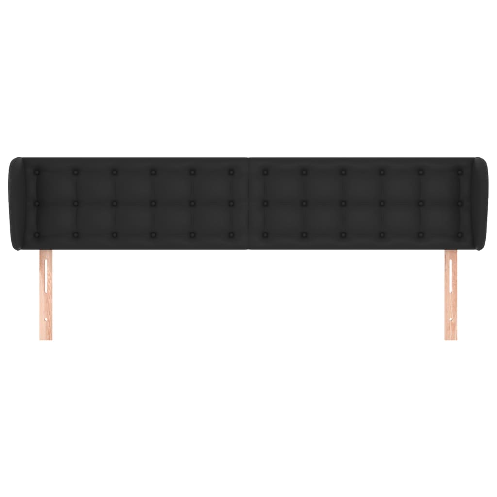 Testiera ad Orecchio Nera 183x23x78/88 cm in Similpelle | homemem39