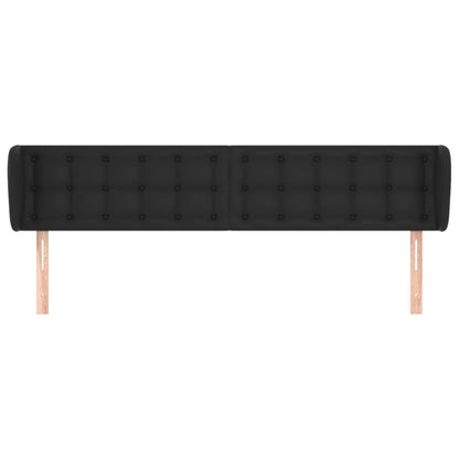 Testiera ad Orecchio Nera 183x23x78/88 cm in Similpelle | homemem39