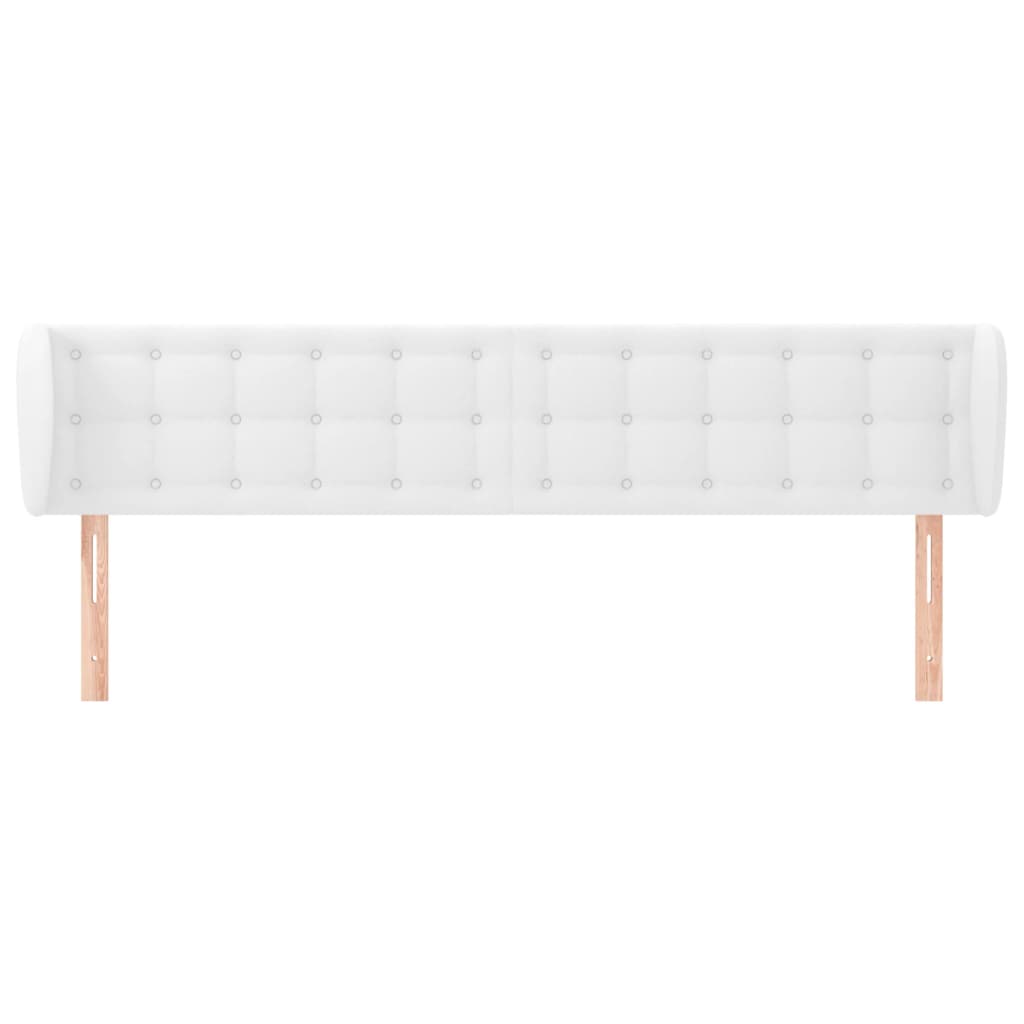 Testiera ad Orecchio Bianca 183x23x78/88 cm in Similpelle | homemem39