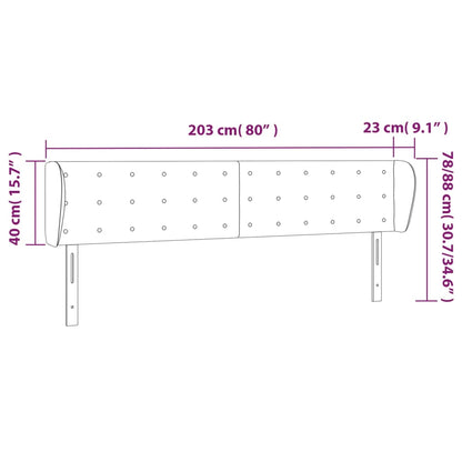 Testiera ad Orecchio Bianca 203x23x78/88 cm in Similpelle