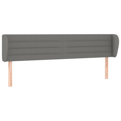 Testiera ad Orecchio Grigio Scuro 163x23x78/88 cm in Tessuto | homemem39