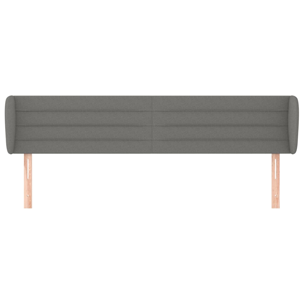 Testiera ad Orecchio Grigio Scuro 163x23x78/88 cm in Tessuto | homemem39