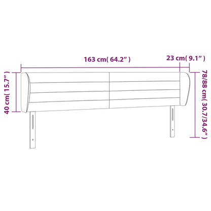 Testiera ad Orecchio Tortora 163x23x78/88 cm in Tessuto | homemem39