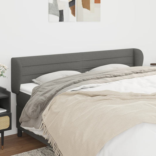 Testiera ad Orecchio Grigio Scuro 183x23x78/88 cm in Tessuto | homemem39