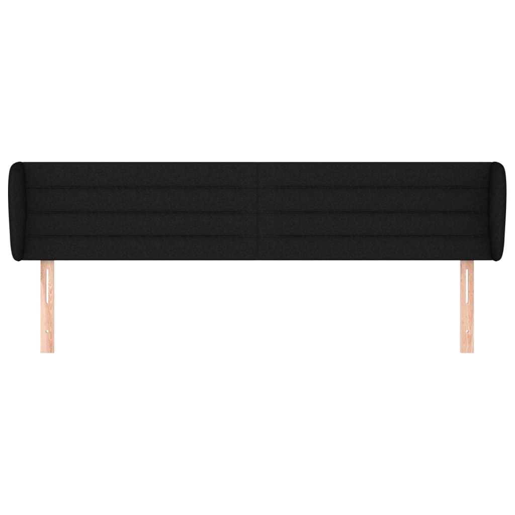 Testiera ad Orecchio Nera 183x23x78/88 cm in Tessuto - homemem39