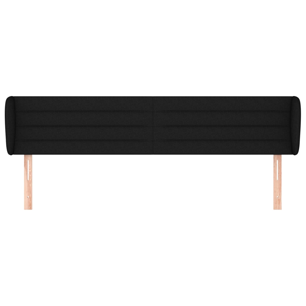 Testiera ad Orecchio Nera 203x23x78/88 cm in Tessuto - homemem39