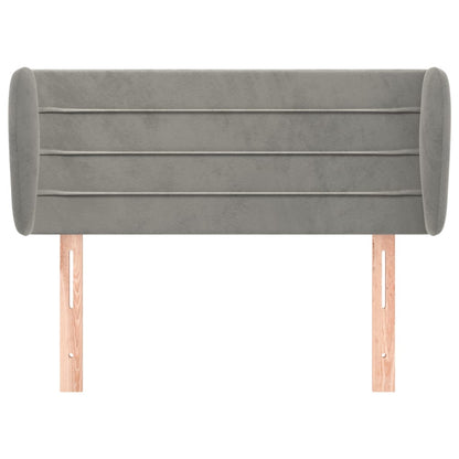 Testiera ad Orecchio Grigio Chiaro 83x23x78/88 cm in Velluto - homemem39