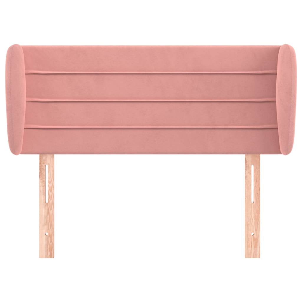 Testiera ad Orecchio Rosa 83x23x78/88 cm in Velluto