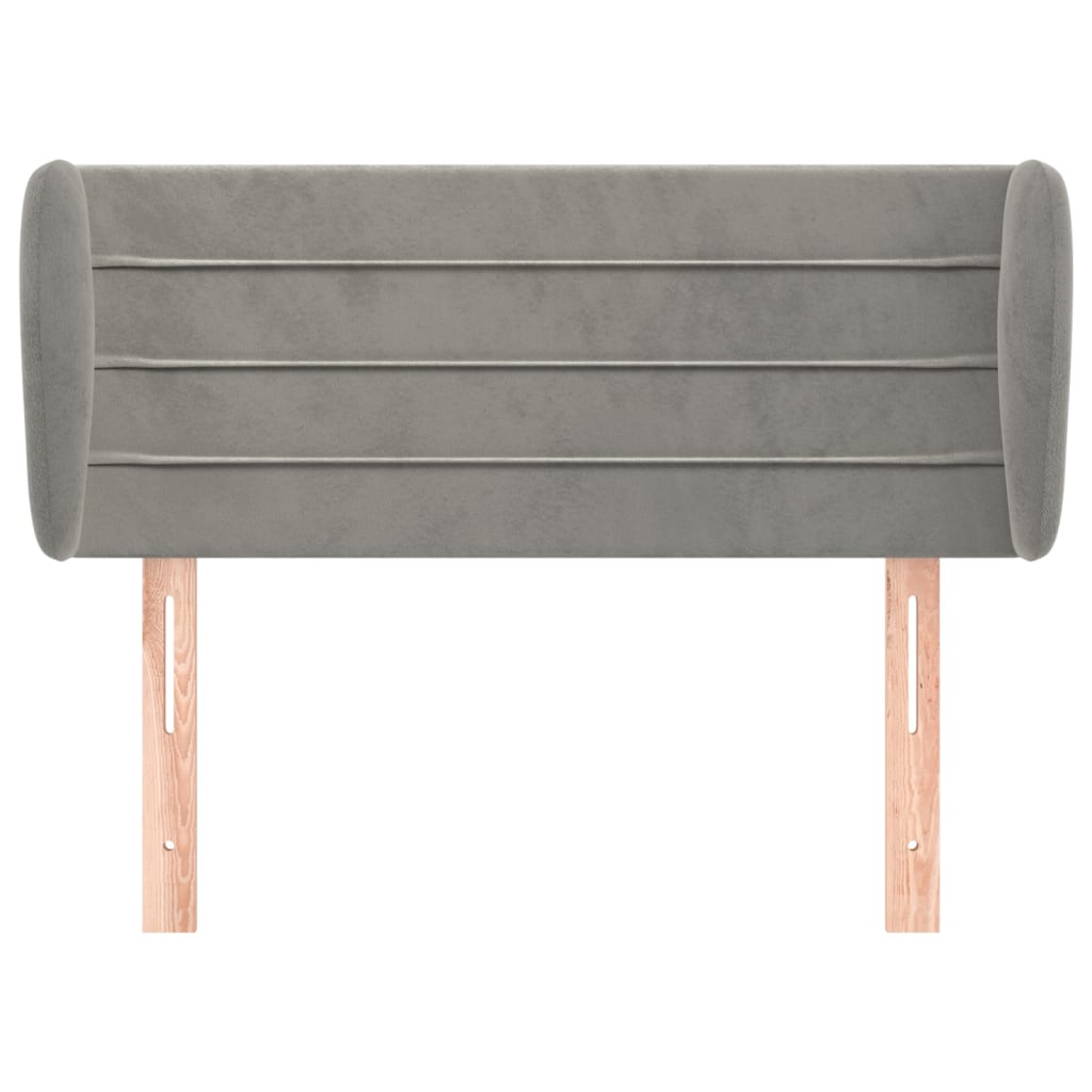 Testiera ad Orecchio Grigio Chiaro 93x23x78/88 cm in Velluto - homemem39