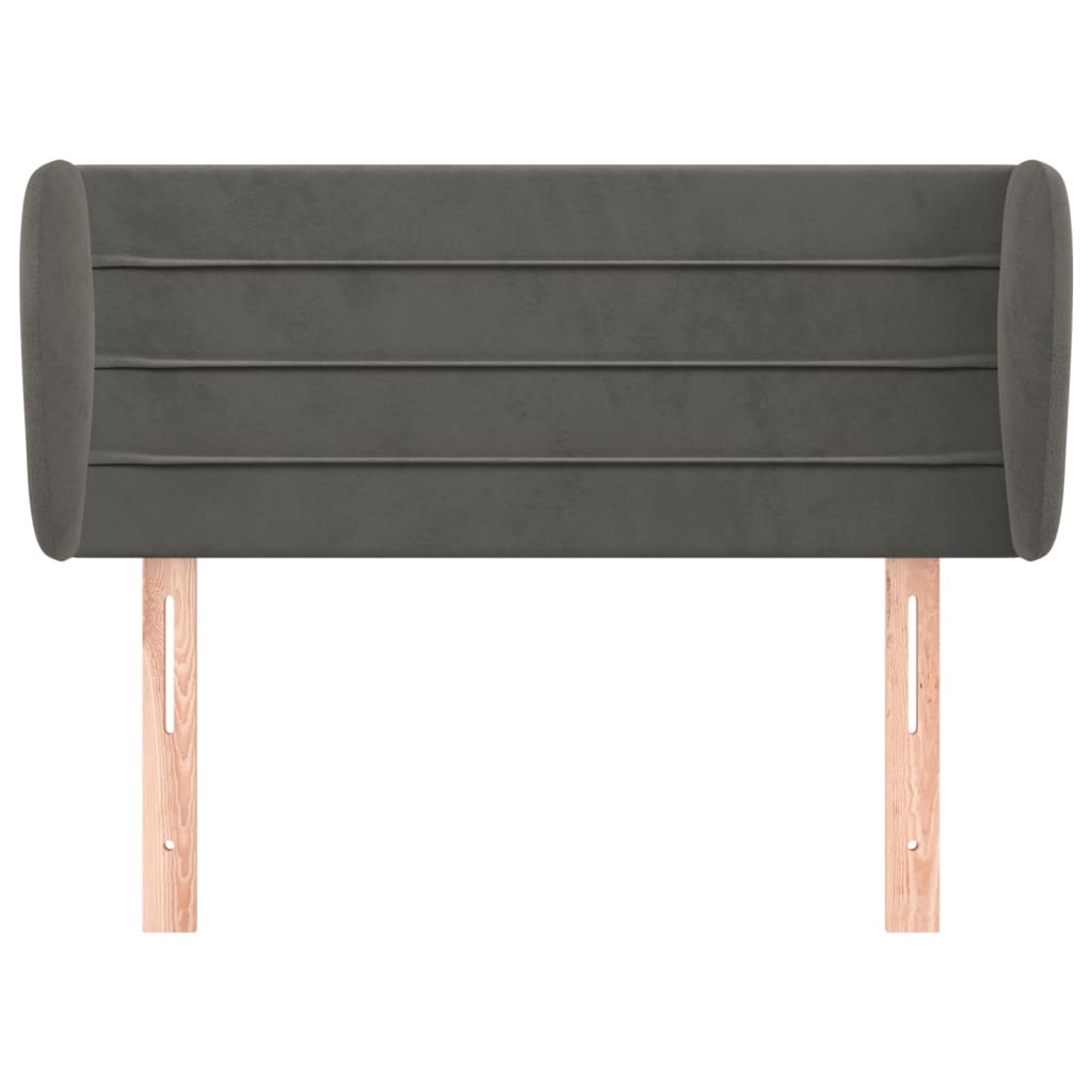 Testiera ad Orecchio Grigio Scuro 93x23x78/88 cm in Velluto - homemem39