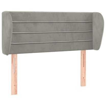 Testiera ad Orecchio Grigio Chiaro 103x23x78/88 cm in Velluto | homemem39