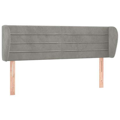 Testiera ad Orecchio Grigio Chiaro 147x23x78/88 cm in Velluto | homemem39