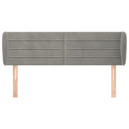 Testiera ad Orecchio Grigio Chiaro 147x23x78/88 cm in Velluto - homemem39