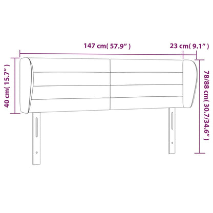 Testiera ad Orecchio Grigio Scuro 147x23x78/88 cm in Velluto | homemem39