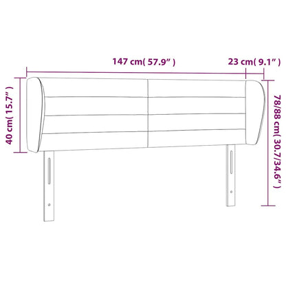 Testiera ad Orecchio Blu Scuro 147x23x78/88 cm in Velluto | homemem39