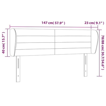Testiera ad Orecchio Rosa 147x23x78/88 cm in Velluto | homemem39