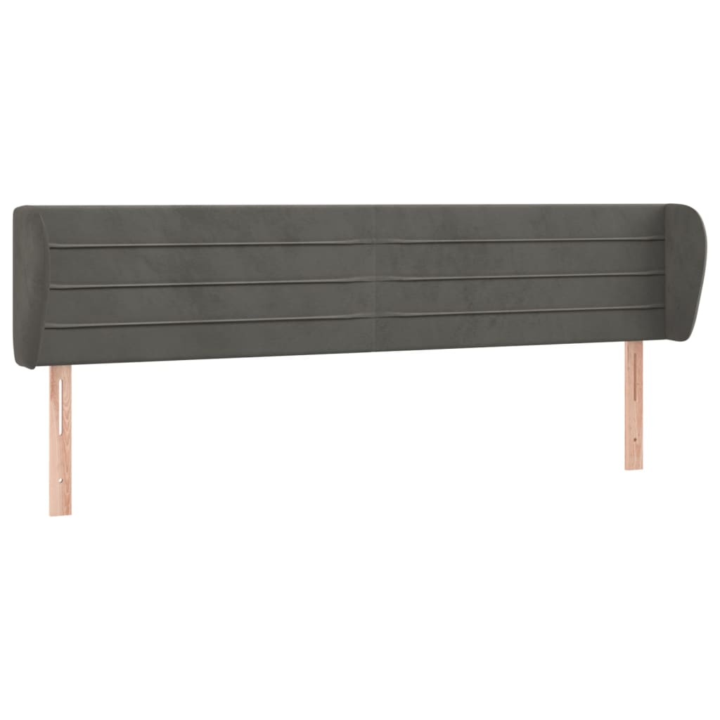 Testiera ad Orecchio Grigio Scuro 163x23x78/88 cm in Velluto | homemem39