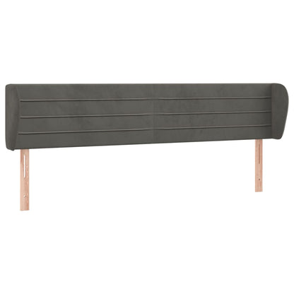Testiera ad Orecchio Grigio Scuro 163x23x78/88 cm in Velluto | homemem39