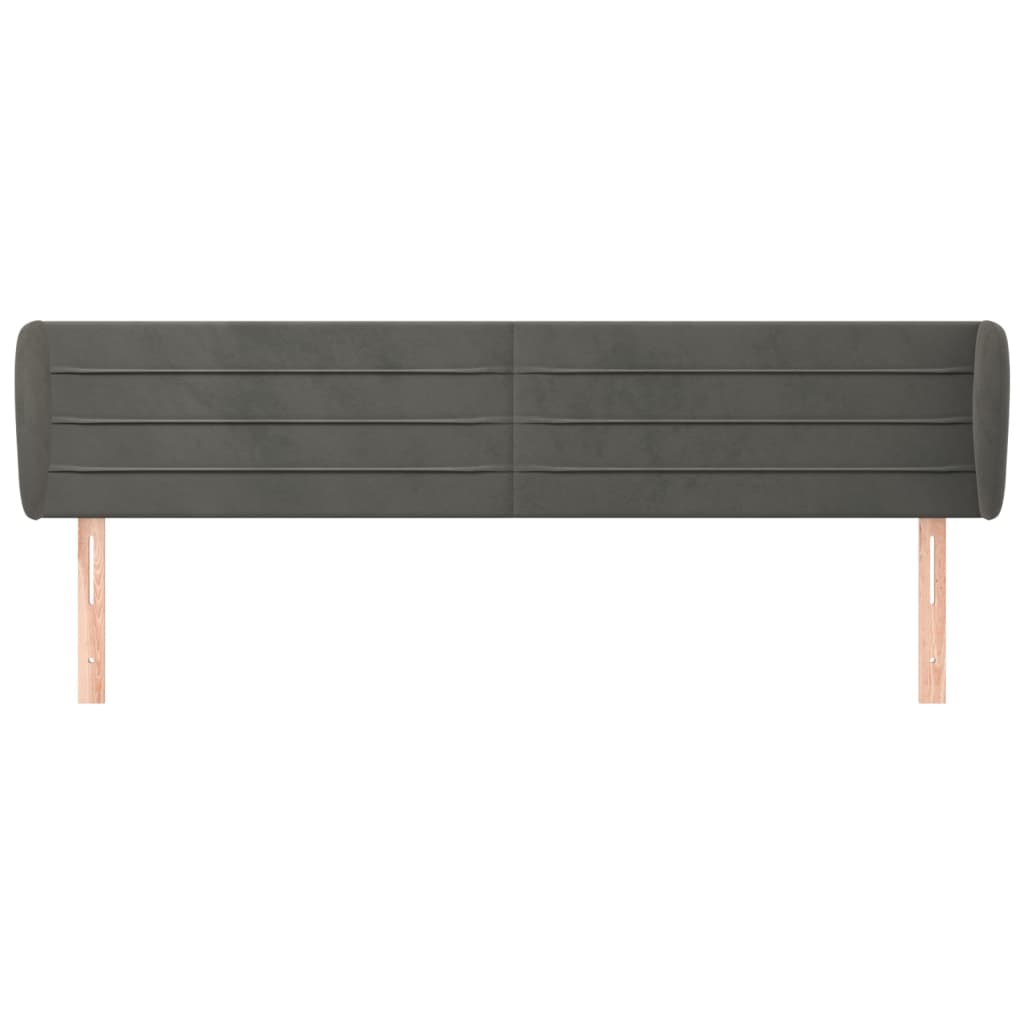 Testiera ad Orecchio Grigio Scuro 163x23x78/88 cm in Velluto | homemem39