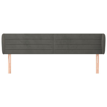 Testiera ad Orecchio Grigio Scuro 163x23x78/88 cm in Velluto | homemem39