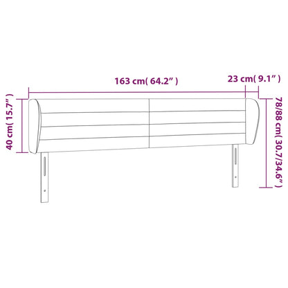 Testiera ad Orecchio Grigio Scuro 163x23x78/88 cm in Velluto | homemem39