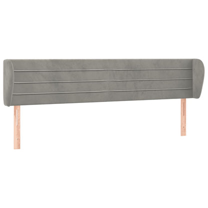 Testiera ad Orecchio Grigio Chiaro 183x23x78/88 cm in Velluto | homemem39