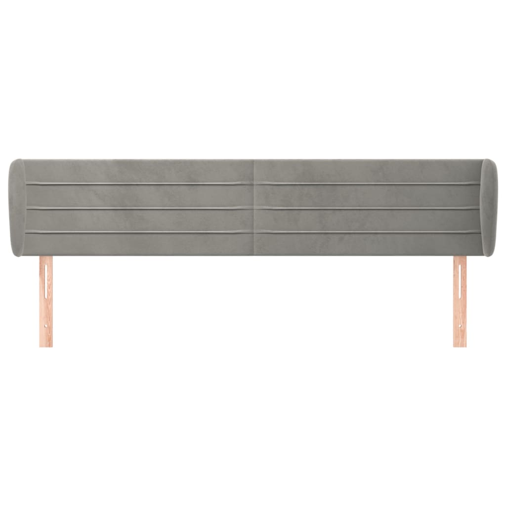 Testiera ad Orecchio Grigio Chiaro 183x23x78/88 cm in Velluto | homemem39